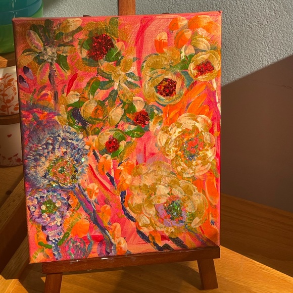 8x10 acrylic abstract on canvas On a Lark